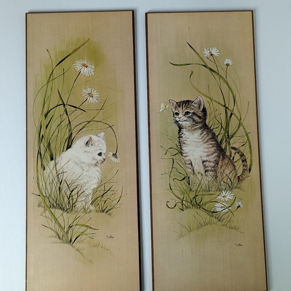 Vintage cats and daisies art decor - Picture 10 of 10